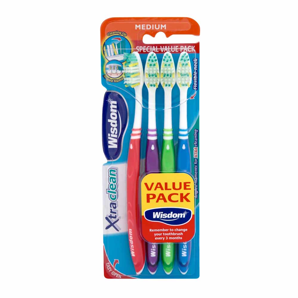 Wisdom Extra Clean Toothbrush 4 pack  - wilko