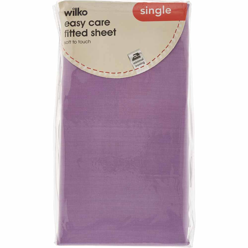 Wilko Easy Care Lavender Single Fitted Sheet Image 2