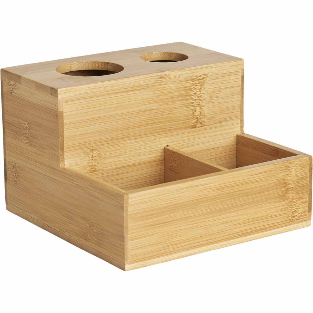 Wilko Bamboo Storage Makeup Image 1