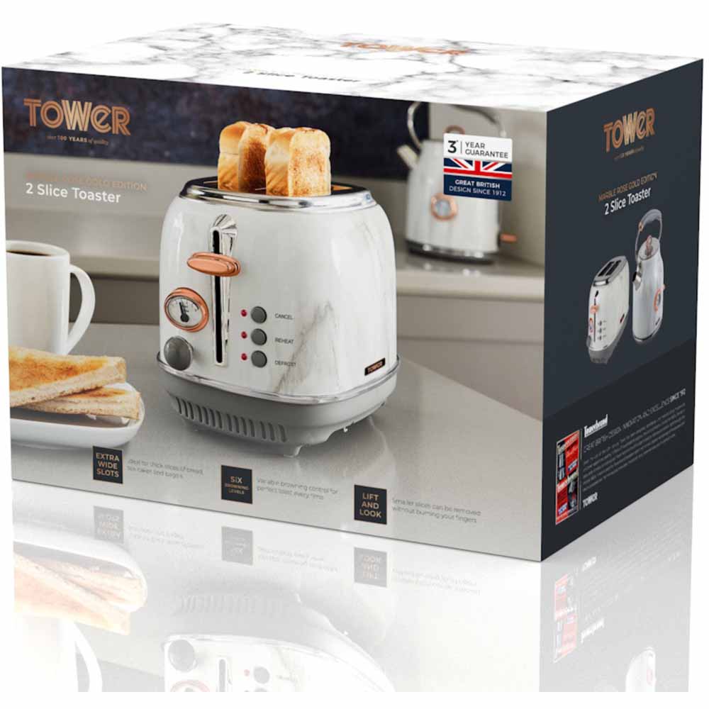 Tower T20016WMRG Bottega 2 Slice Toaster 800W Image 4