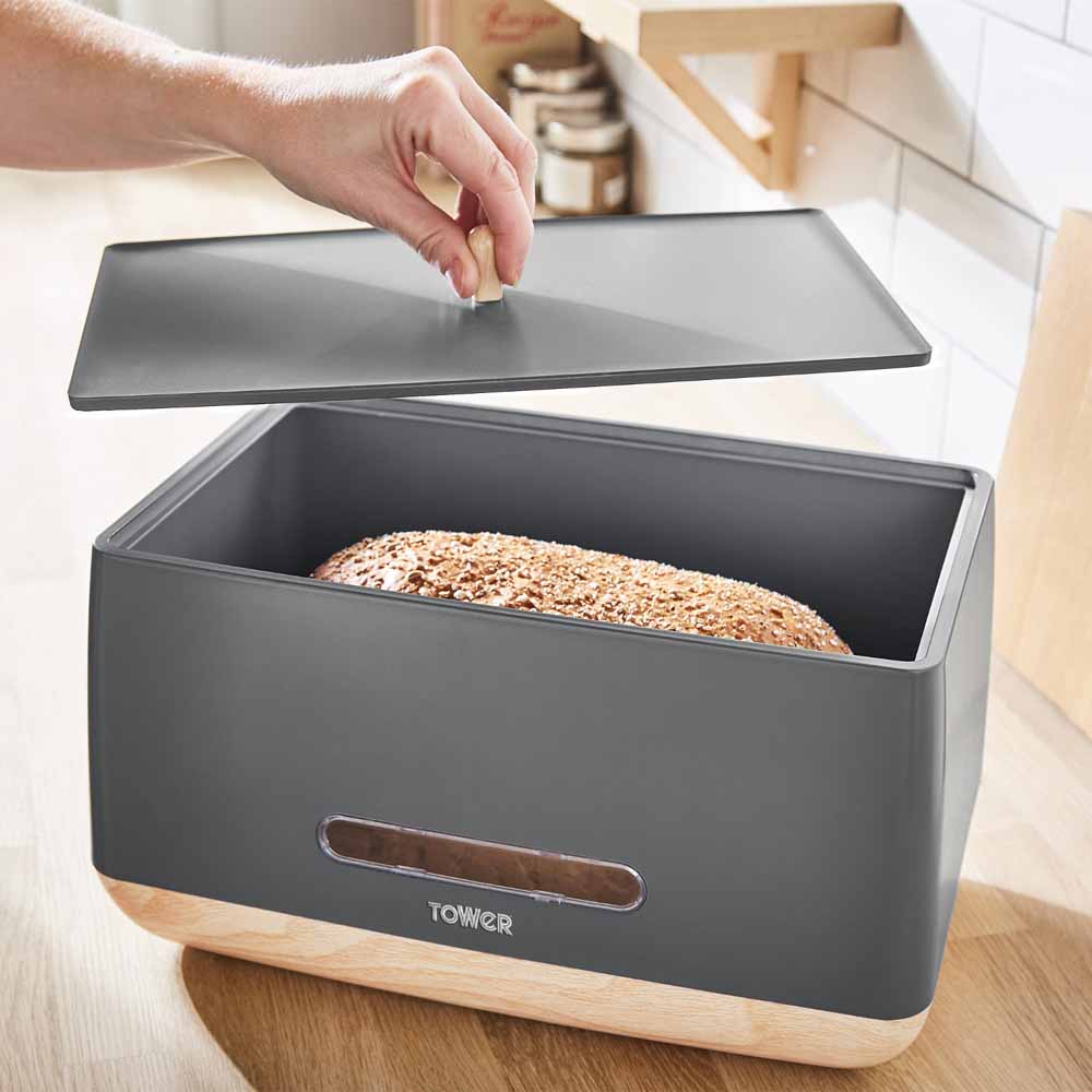 Tower Scandi Bread Bin Grey Image 4