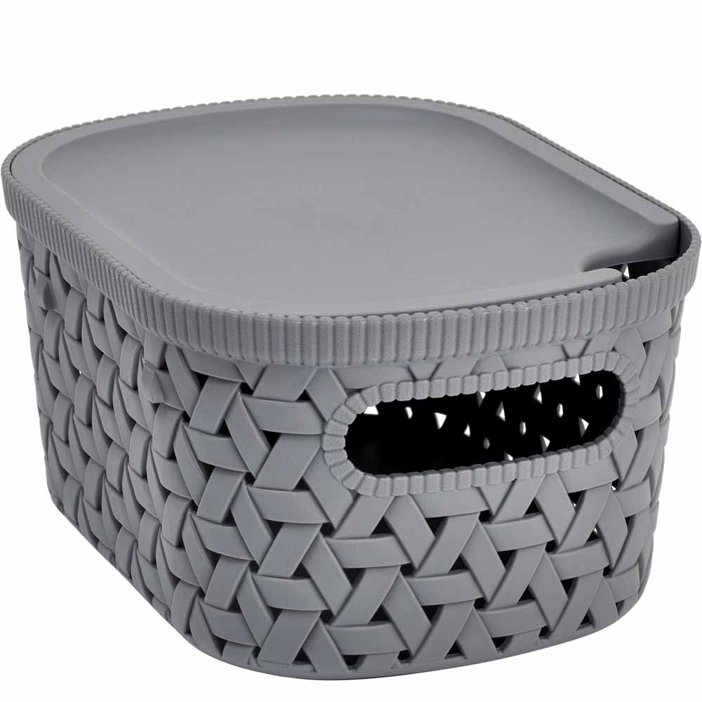 Wilko 2.3L Slate Grey XS Storage Basket Image 3