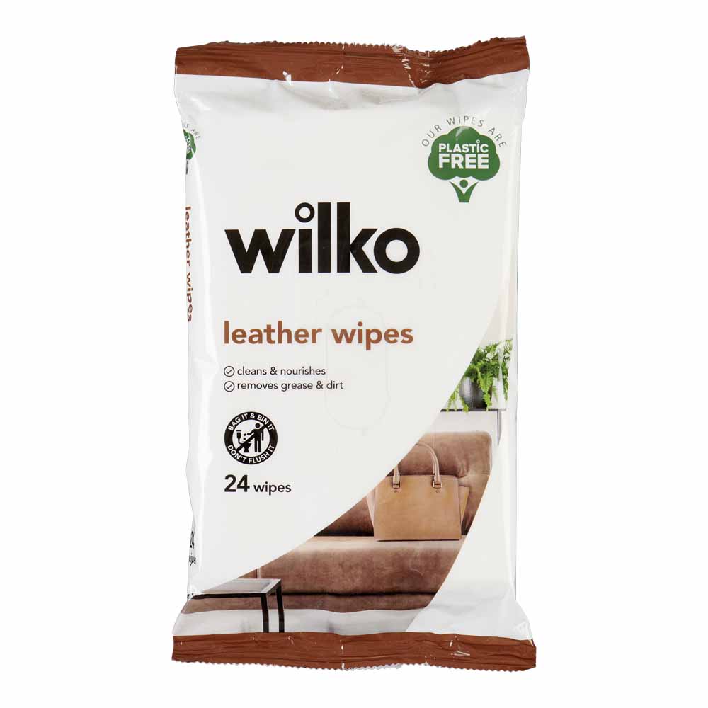 Wilko Plastic Free Leather Wipes 24pk Image 1
