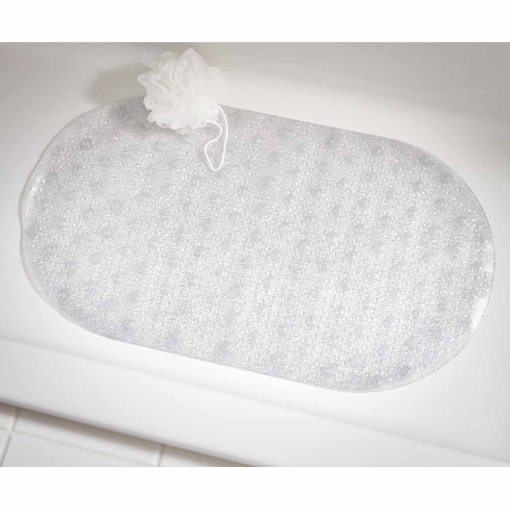 Wilko Silver Glitter Bathmat 39 x 69cm Image 3
