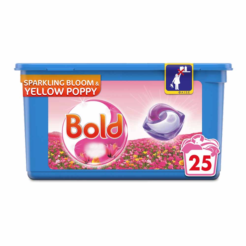 Bold All-in-1 Pods Washing Liquid Capsules Sparkling Bloom 25 Washes Image 1
