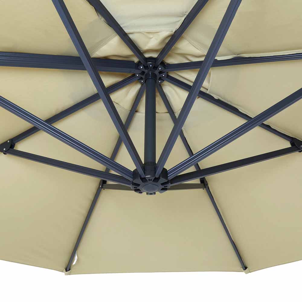 Charles Bentley Beige Extra Large Round Cantilever Parasol 3.5m Image 2