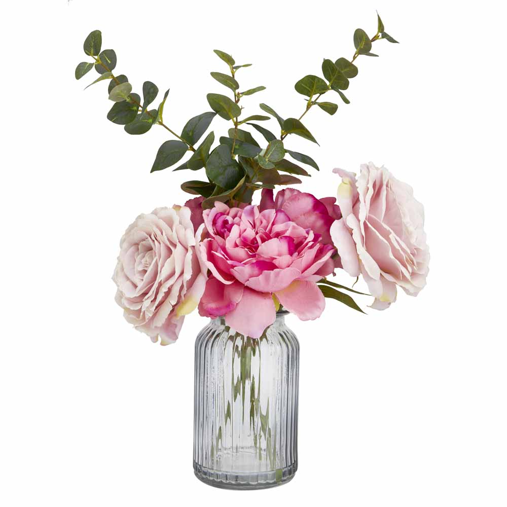 Wilko Luxury Peony Rose Bouquet in Vase Image