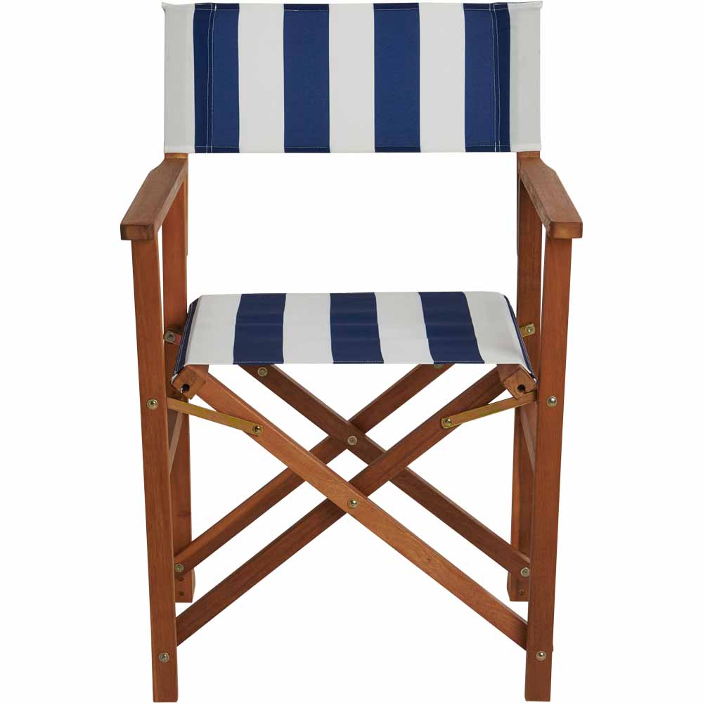 Wilko Director Chair Blue Stripe 2 pack Image 2