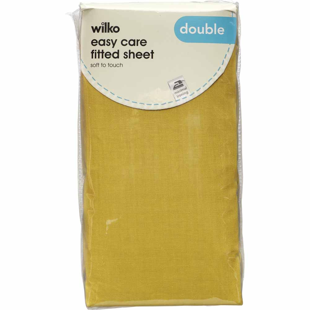 Wilko Double Mustard Fitted Bed Sheet Image 3