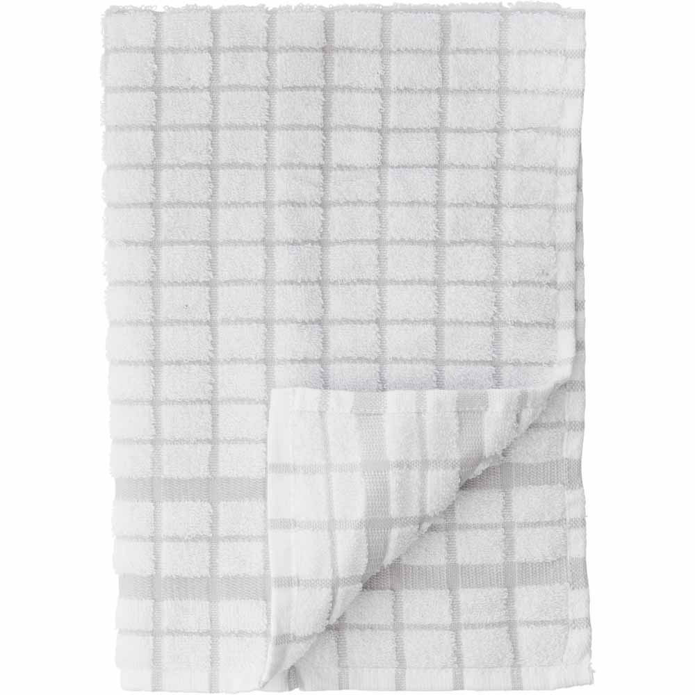 Wilko Grey and White Terry Towel Large Image 1