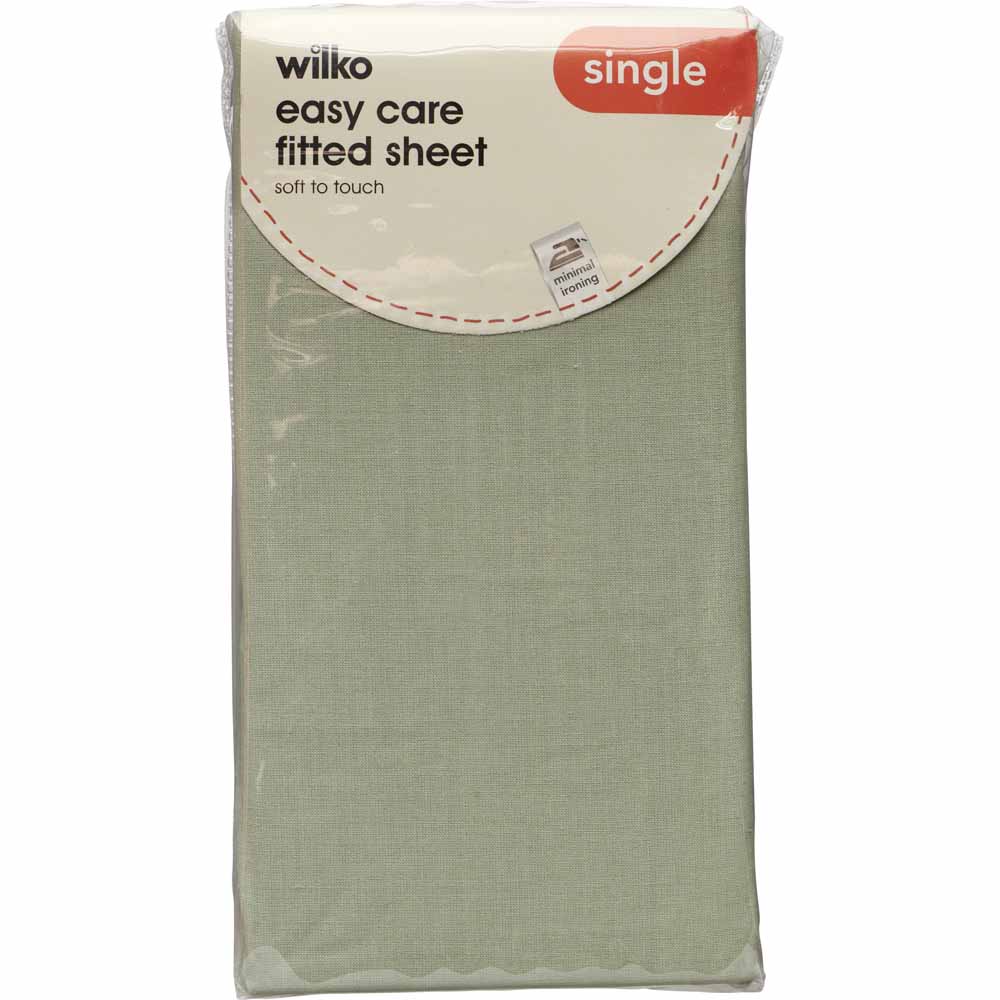 Wilko Sage Fitted Sheet Single Image 2