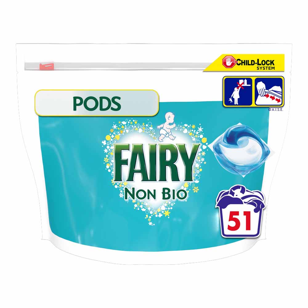 Fairy Non-Bio Pods Washing Liquid Capsules for Sensitive Skin 51 Washes Image 1