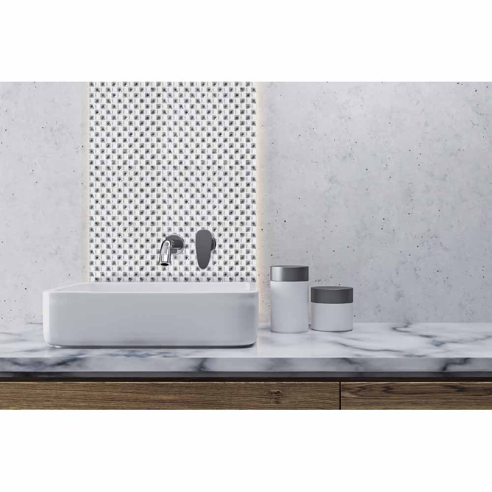 House of Mosaics Jewel White Self Adhesive Mosaic Tile Wilko