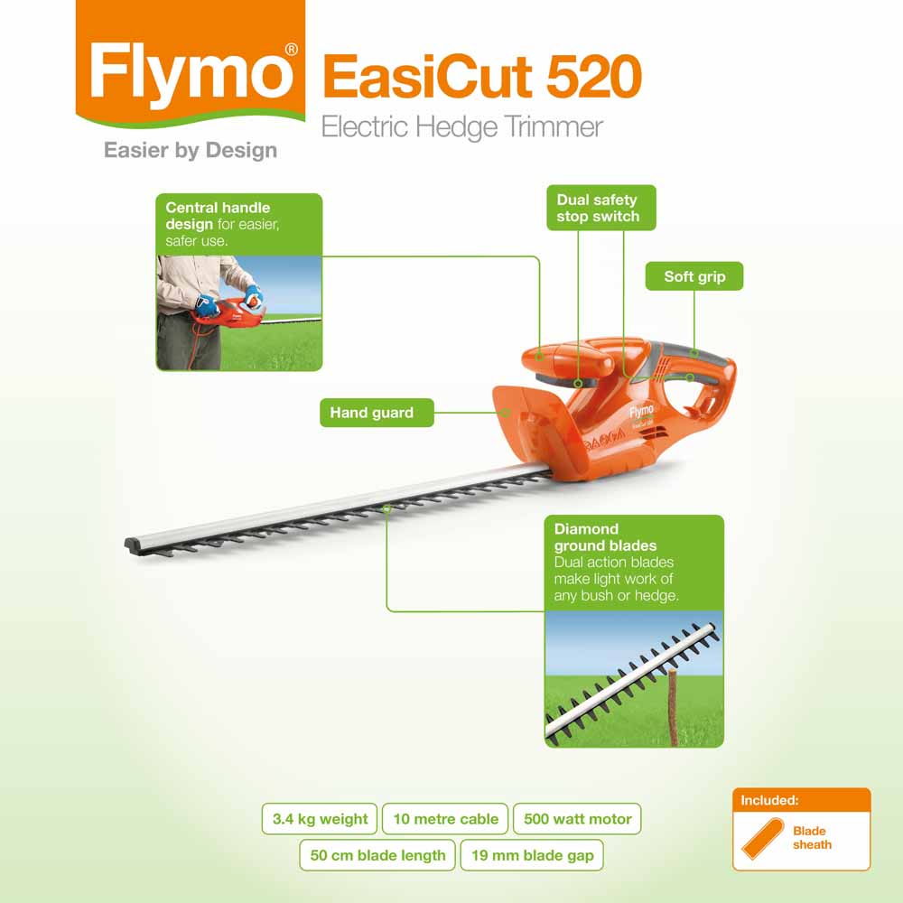 Flymo EasiCut 520 Electric Hedge Trimmer Wilko