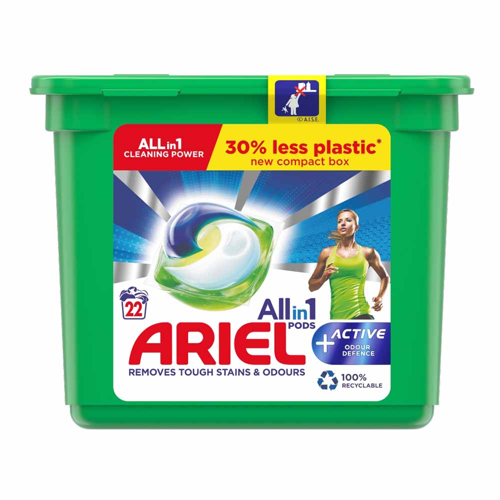 Ariel +Active Defence All-in-1 Pods Washing Liquid 22 Washes Image 2