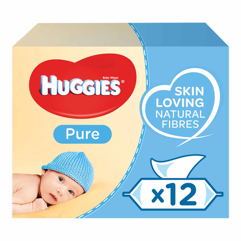 Huggies Pure Wipes 12 Pack | Wilko