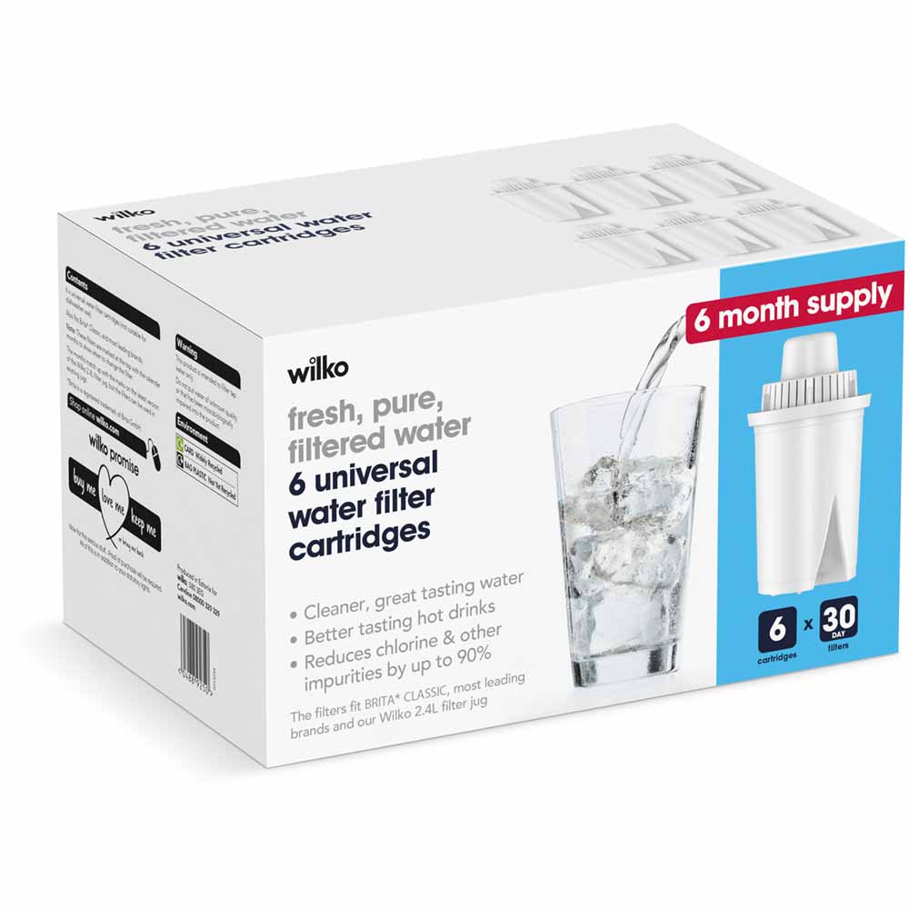 Wilko Water Filter Cartridge 6 Pack