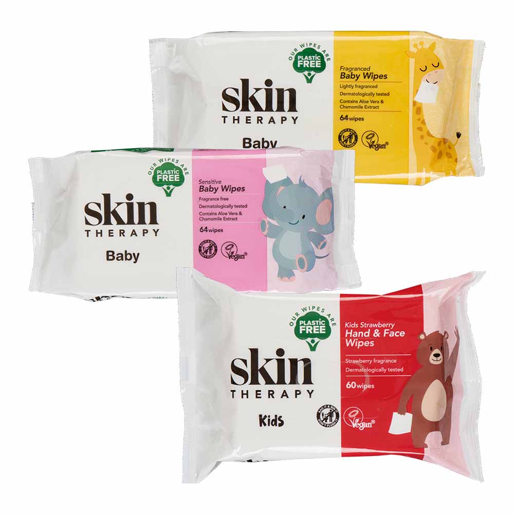 Skin Therapy Plastic Free Children and Baby Wipes Bundle Image