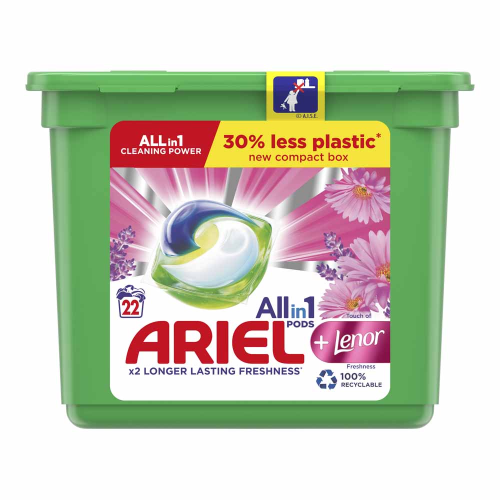 Ariel +Lenor Freshness All-in-1 Pods Washing Liquid Capsules 22 Washes Image