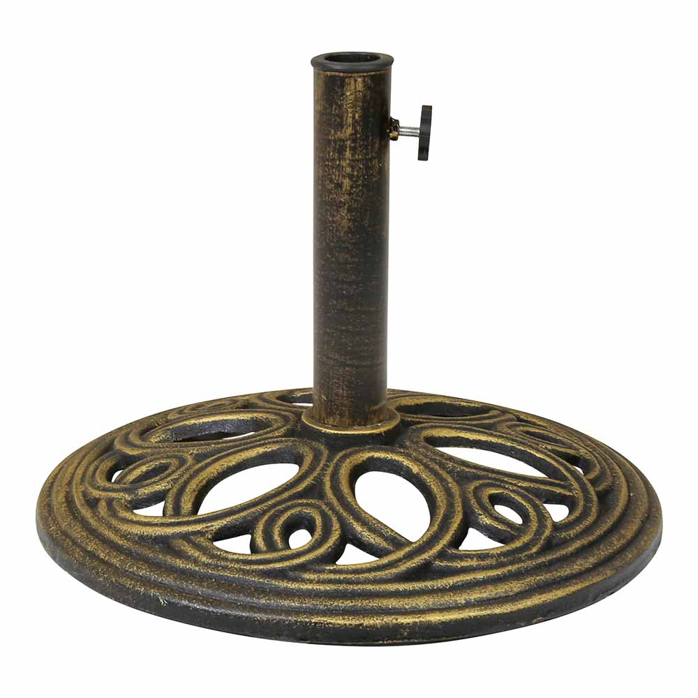 Charles Bentley Bronze Round Cast Iron Parasol Base 12kg Image 1