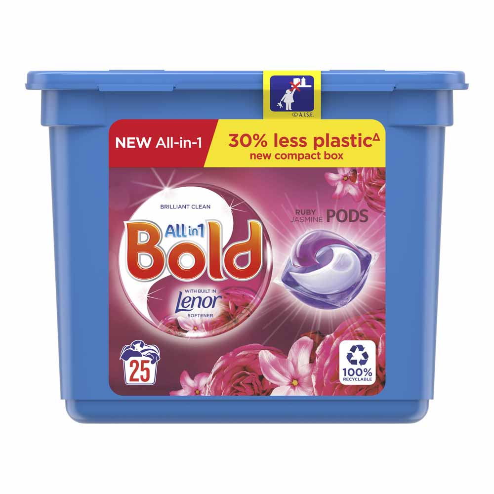 Bold All-in-1 Pods Washing Liquid Capsules Ruby Jasmine 25 Washes Image 1