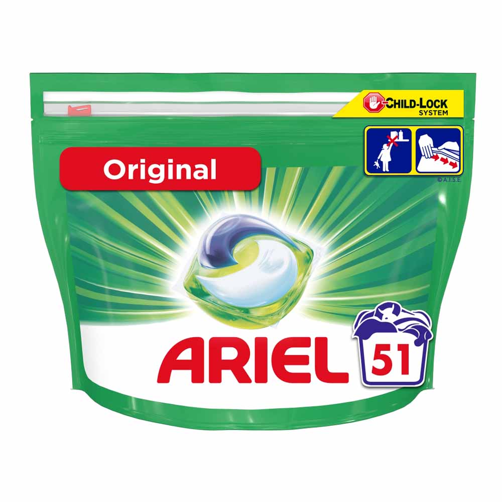 Ariel Original All-in-1 Pods Washing Liquid Capsules 51 Washes Image 1