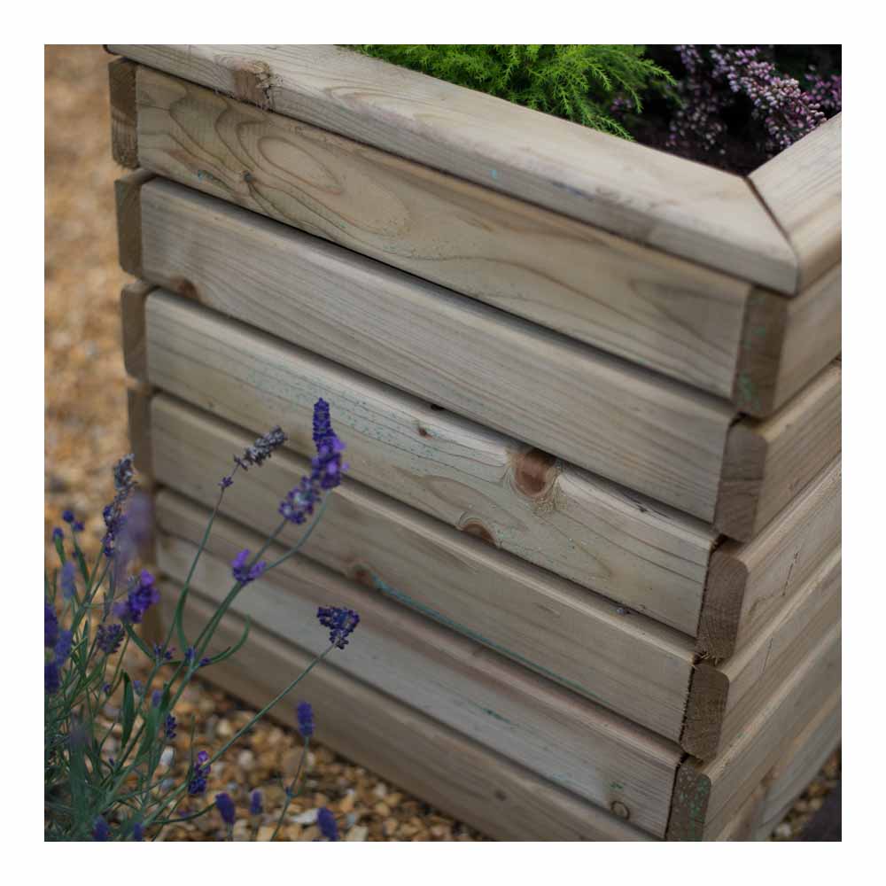 Forest Garden Timber Outdoor Double Linear Planter 40 x 80cm Image 5