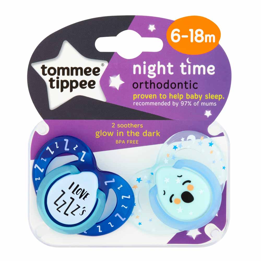 Tommee Tippee Night Time Soother 6-18 Month 2 Pack  - wilko