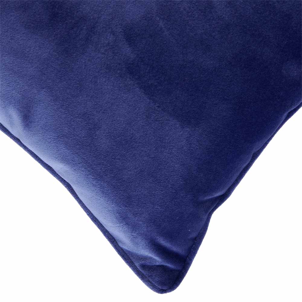 Wilko Navy Velour Cushion 43x43cm Wilko