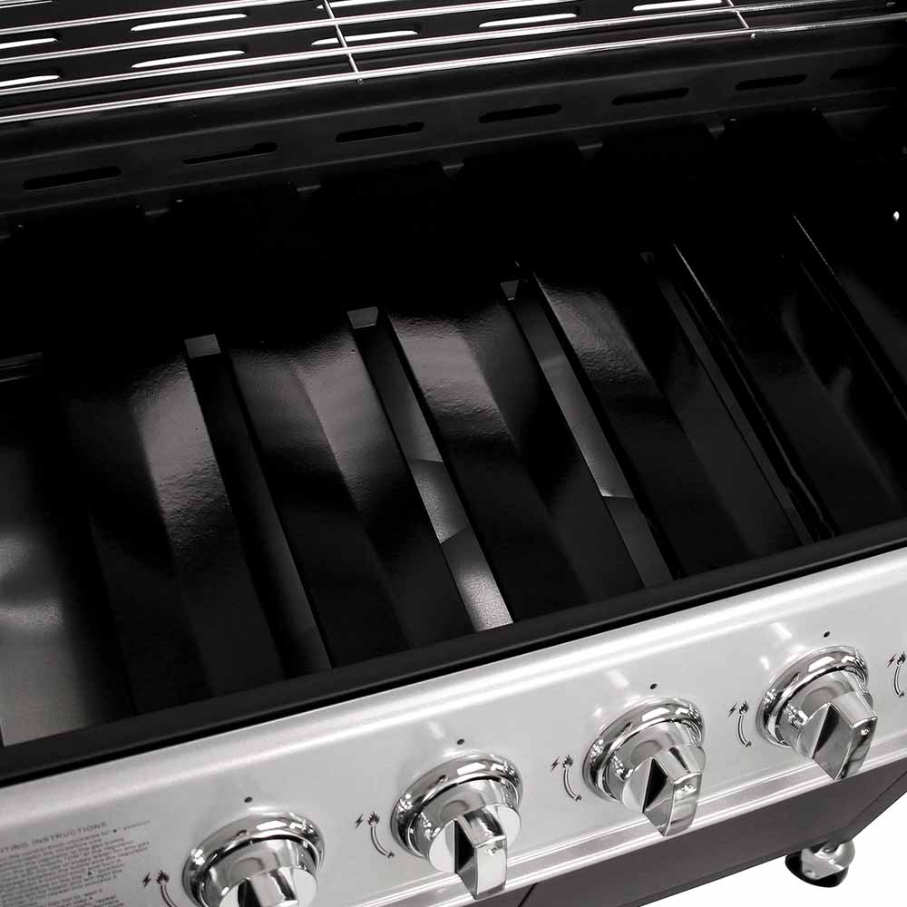 Charles Bentley 6 Burner + 1 Side Burner Gas BBQ Black Image 4