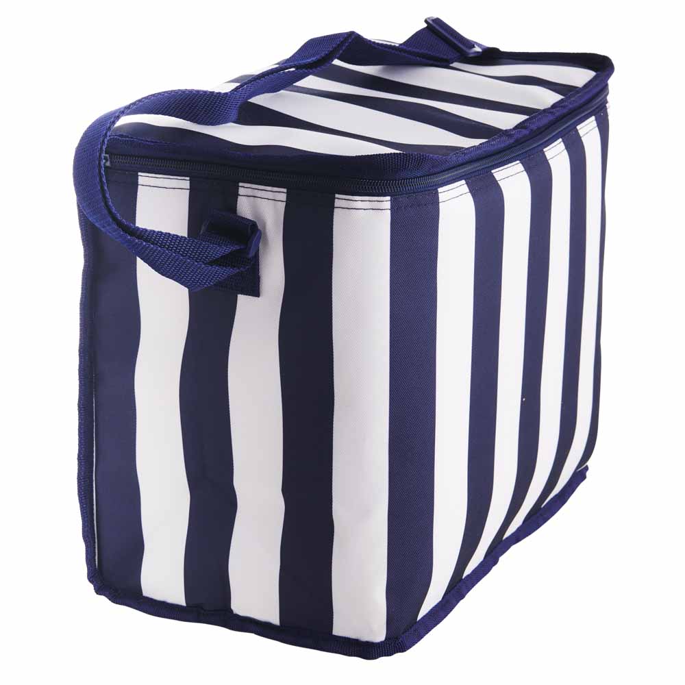 Wilko Family Cool Bag Blue Stripe Image 2