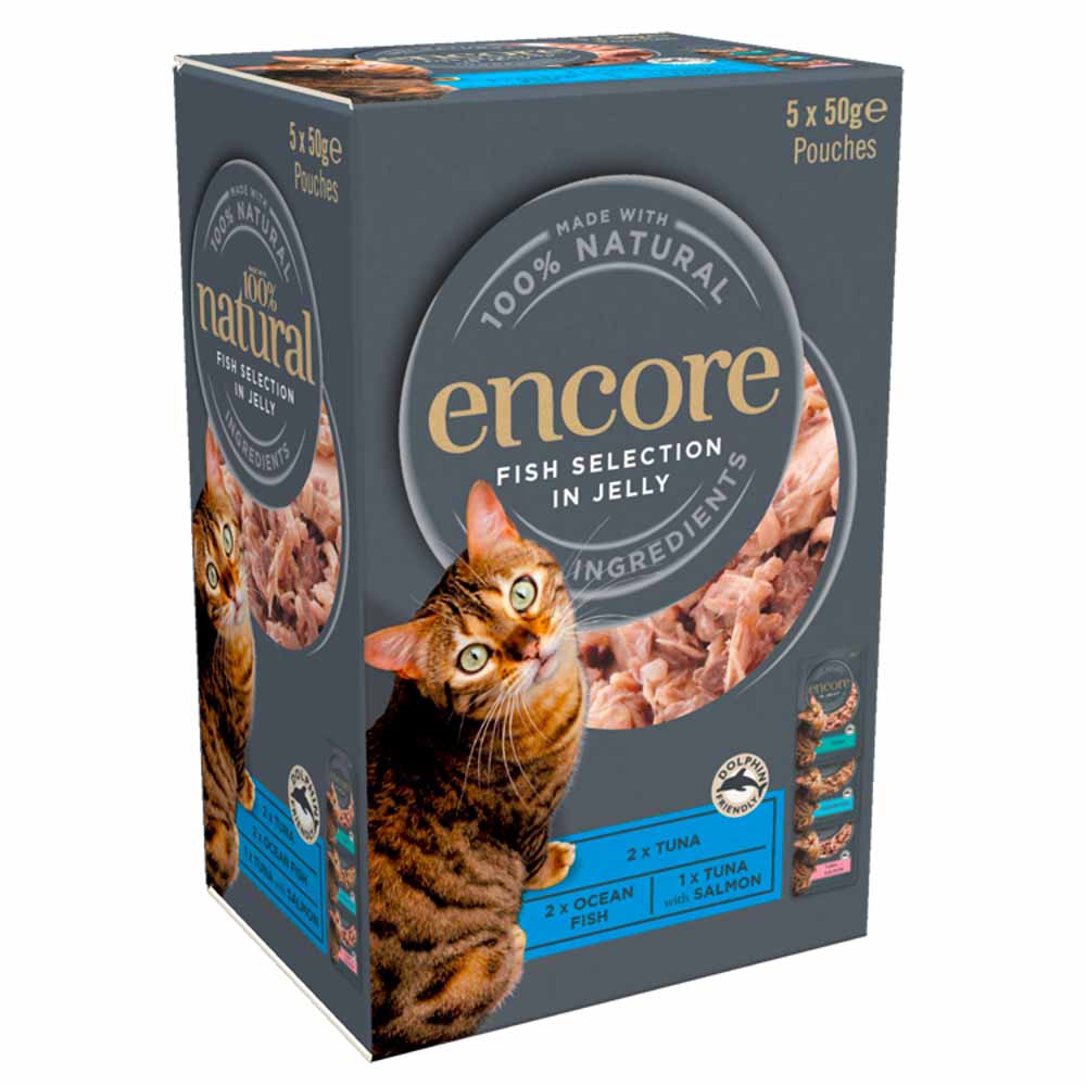 Encore Fish Selection in Jelly Cat Food 5 x 50g Wilko