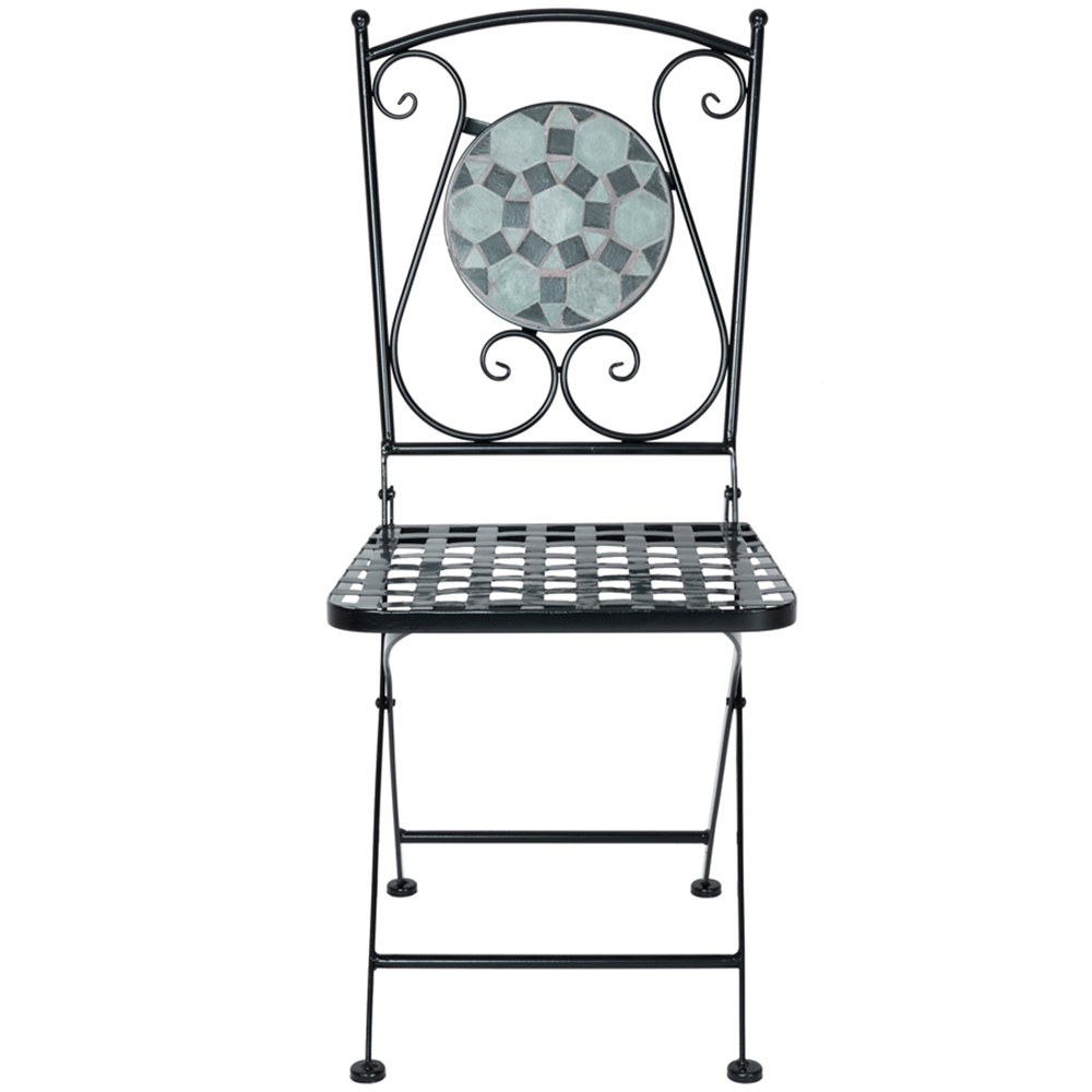 Charles Bentley Blue Mosaic Bistro Set Image 4