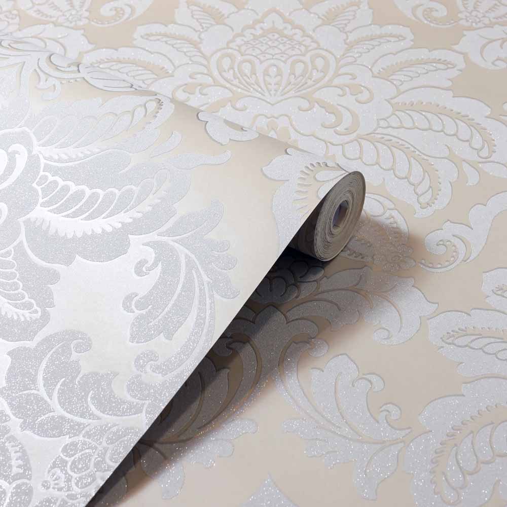 Arthouse Glisten Platinum Grey Wallpaper Wilko
