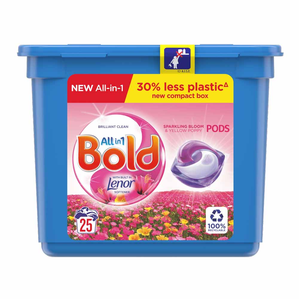 Bold All-in-1 Pods Washing Liquid Capsules Sparkling Bloom 25 Washes Image 2