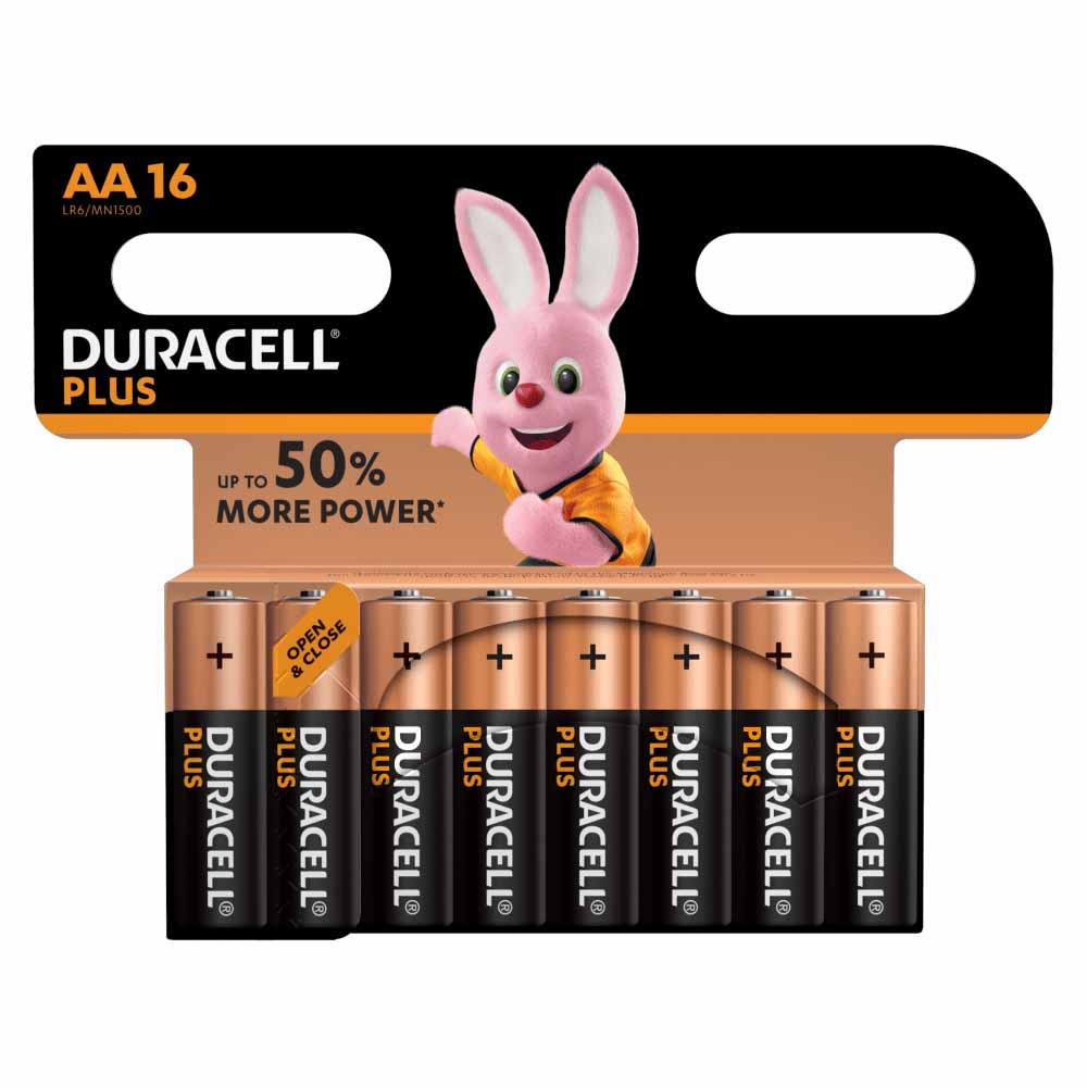 Duracell Plus LR6 AA 1.5V Alkaline Batteries 16 pack Image 2