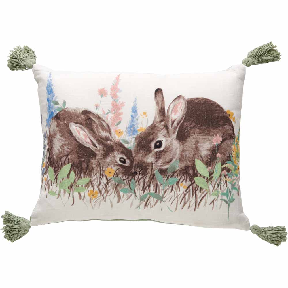 Wilko Bunny Cushion With Tassels 43 x 33cm Image 1