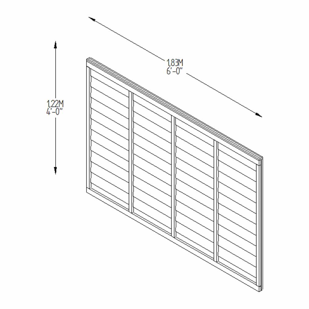 Forest Garden 6 x 4ft Pressure Treated Superlap Fence Panel Image 4