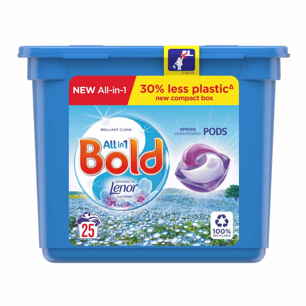 Bold All-in-1 Pods Washing Liquid Capsules Spring Awakening 25 Washes ...