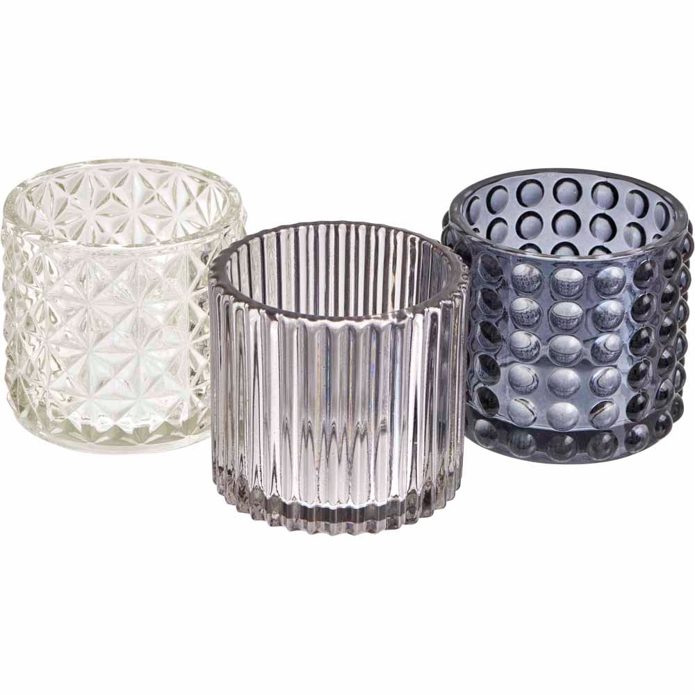 Wilko Glass Tealight Holders Set of 3 Wilko