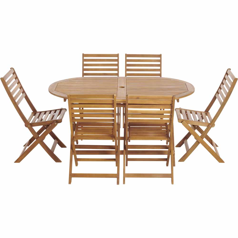 Wilko Wooden Six Seat Garden Set Wilko