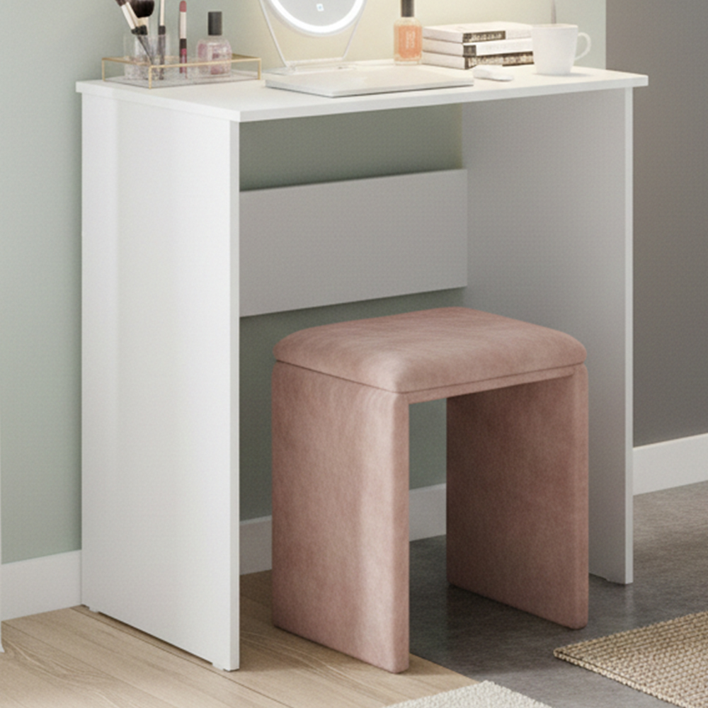 Luna Computer Desk Shefa Luna Computer Desk with Keyboard Tray White | Wilko