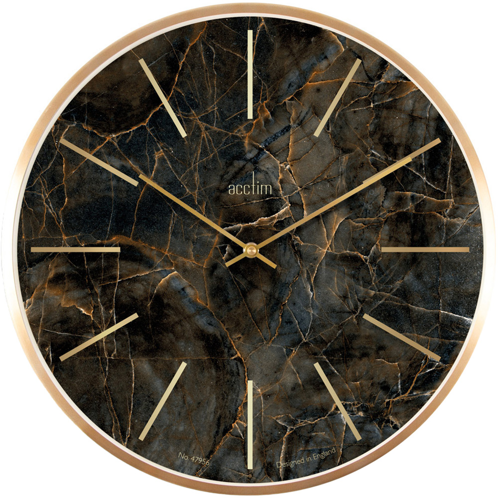 Acctim Luxe Marble Effect Round Wall Clock 40cm | Wilko