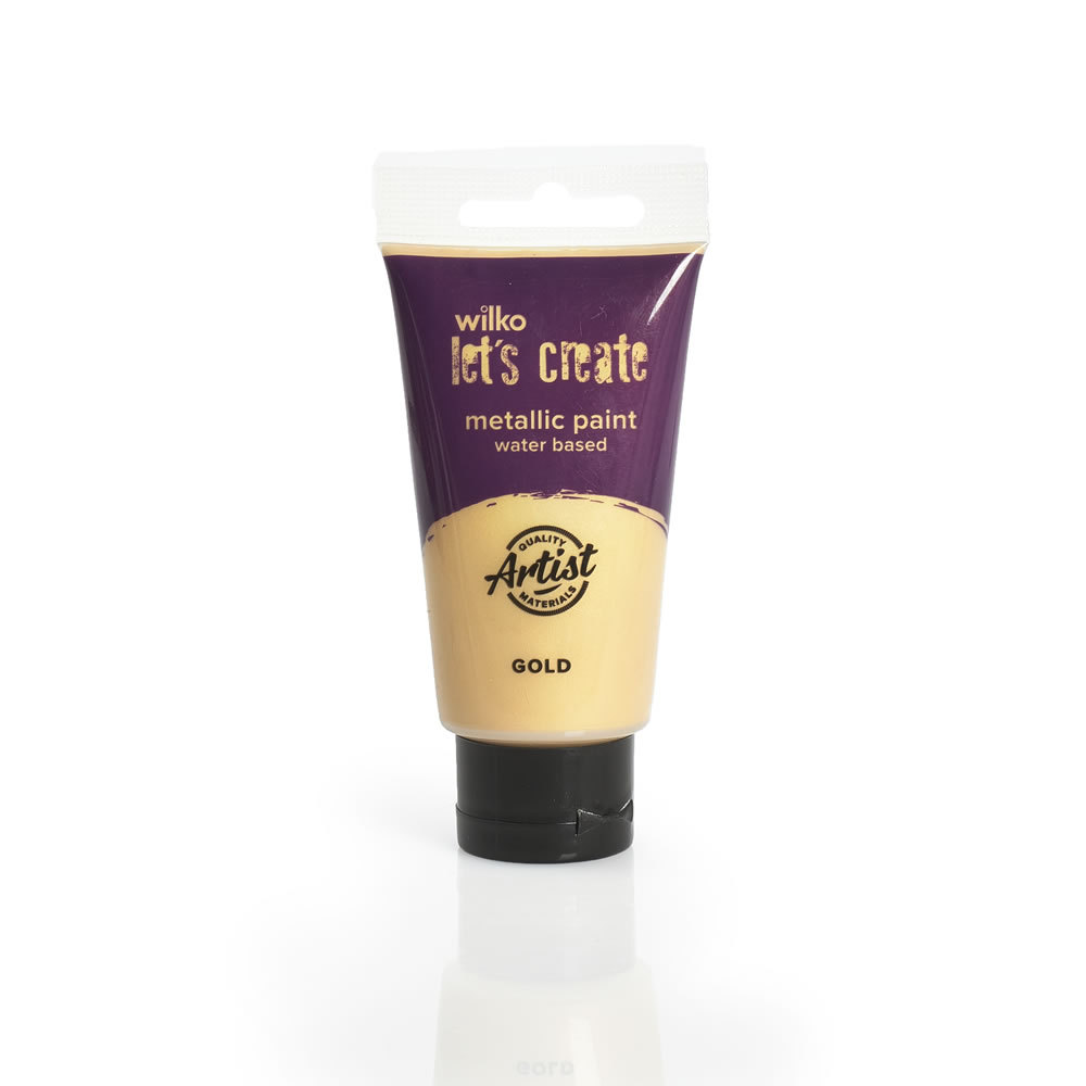 Wilko Let's Create Gold Metallic Paint 75ml Wilko