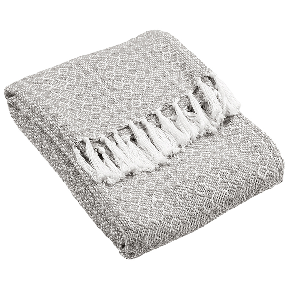 furn Jewels Grey Herringbone Throw 130 x 180cm Wilko