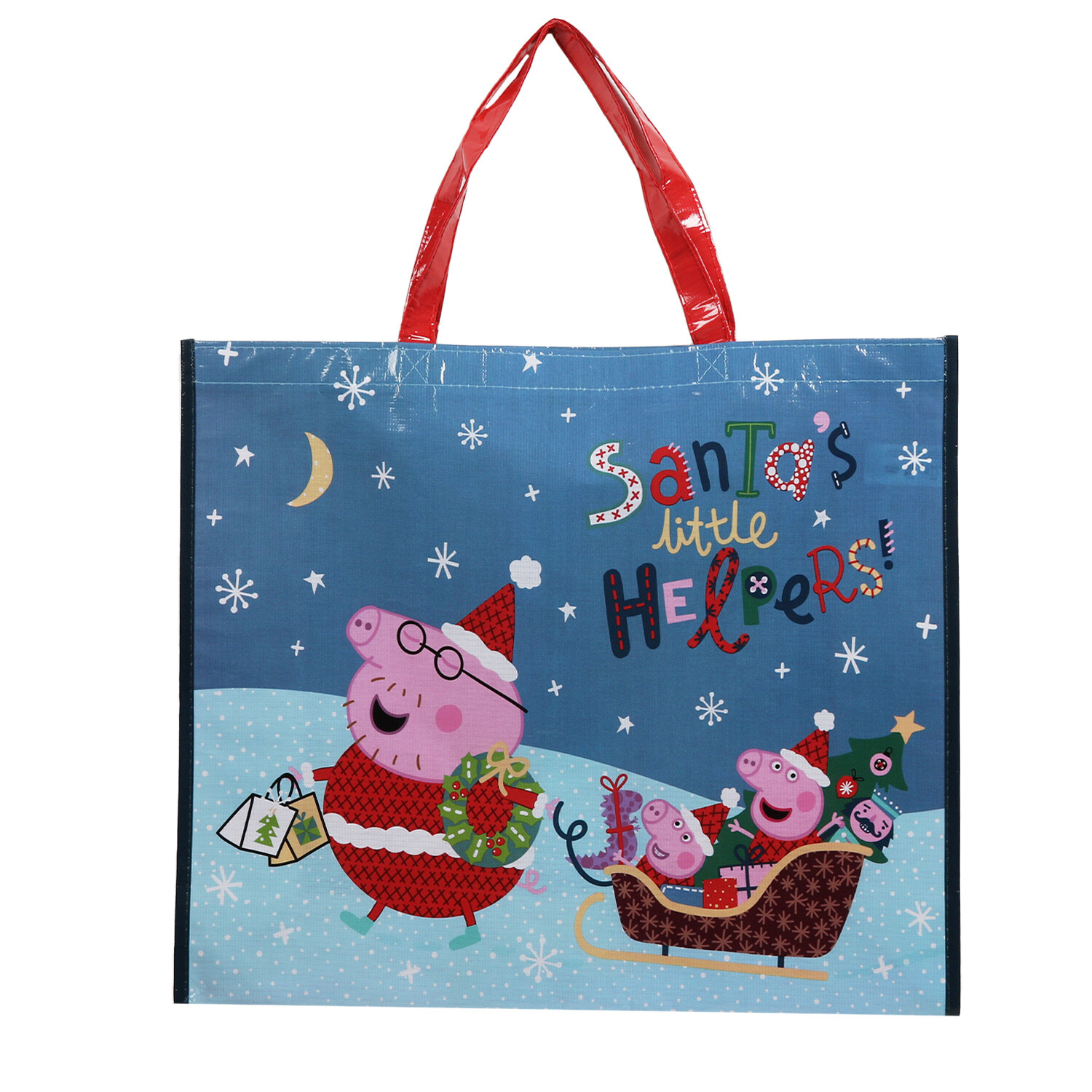 Peppa Pig Xmas Shopper Bag Blue Wilko