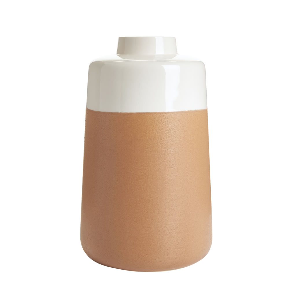 Wilko Terracotta and Cream Vase Wilko