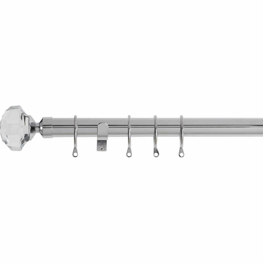 Wilko Diamond Chrome Curtain Pole 120210cm Wilko