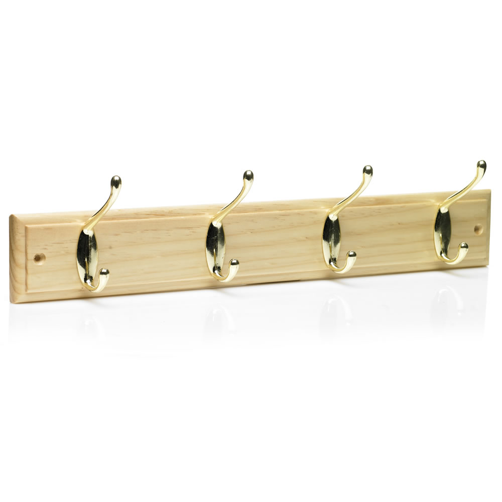 Wilko Large Aluminium 4 Coat Hooks Wilko