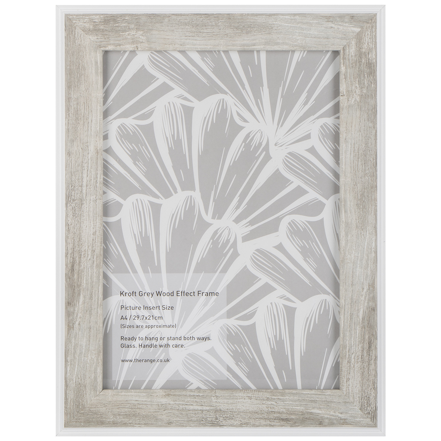 Kroft Grey Wood Effect Photo Frame A4 Wilko
